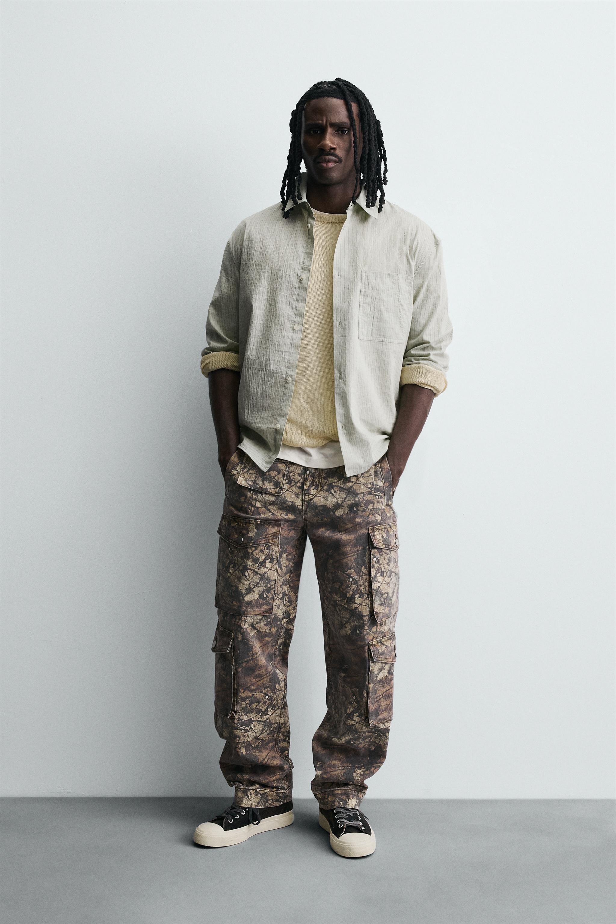 PANTALON CARGO POCHES IMPRIMÉ ABSTRAIT